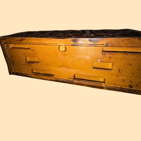 Vintage Lerner 3-Tier Desk Organizer • Faux Wood Floral Mail Sorter - Picture 6 of 6